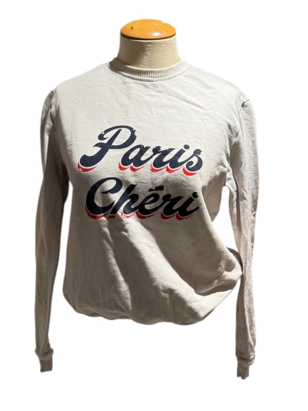 BA&SH cream/blue/red graphic print sweatshirt - size 0 (xs)